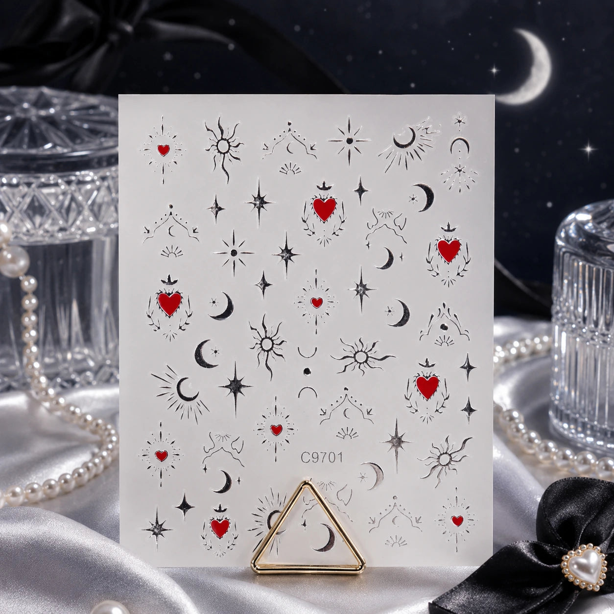 Naklejki na paznokcie Premium Nails – Silver Moons – Nail Art Stickers