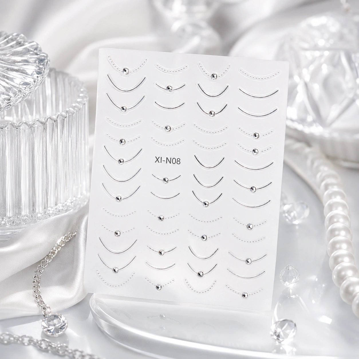 Naklejki na paznokcie Premium Nails – Silver Jewelry Style – Nail Art Stickers