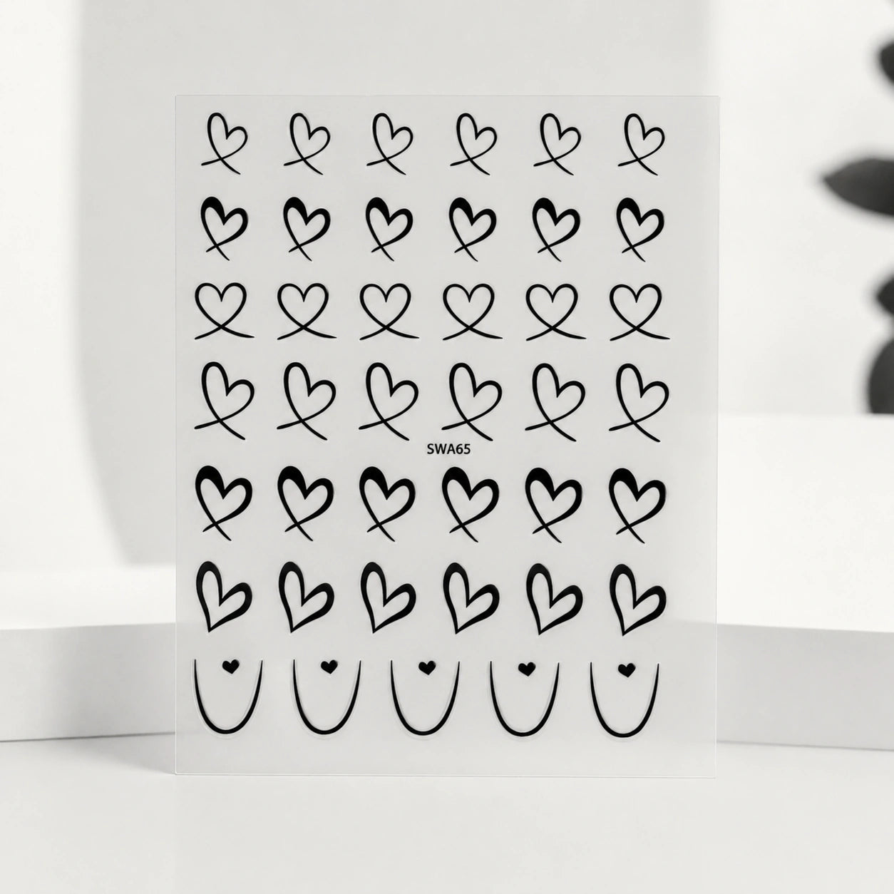 Naklejki na paznokcie Premium Nails – Large Black Hearts – Nail Art Stickers