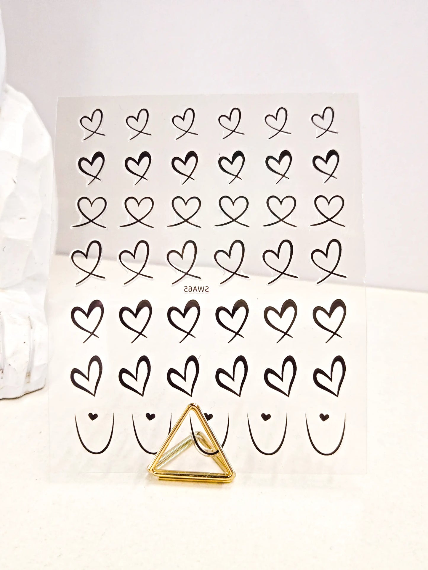 Naklejki na paznokcie Premium Nails – Large Black Hearts – Nail Art Stickers