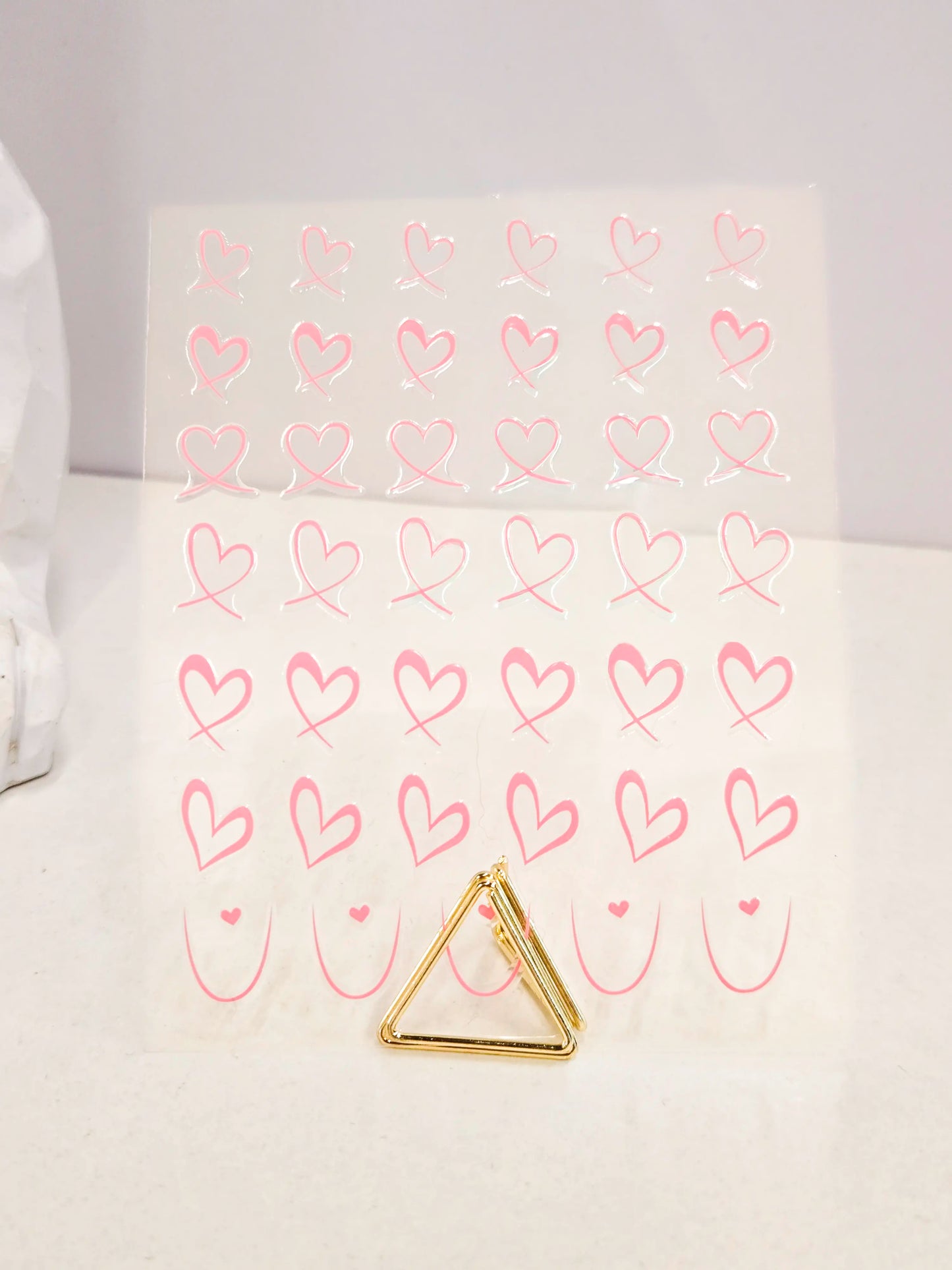 Naklejki na paznokcie Premium Nails – Large Pink Hearts – Nail Art Stickers