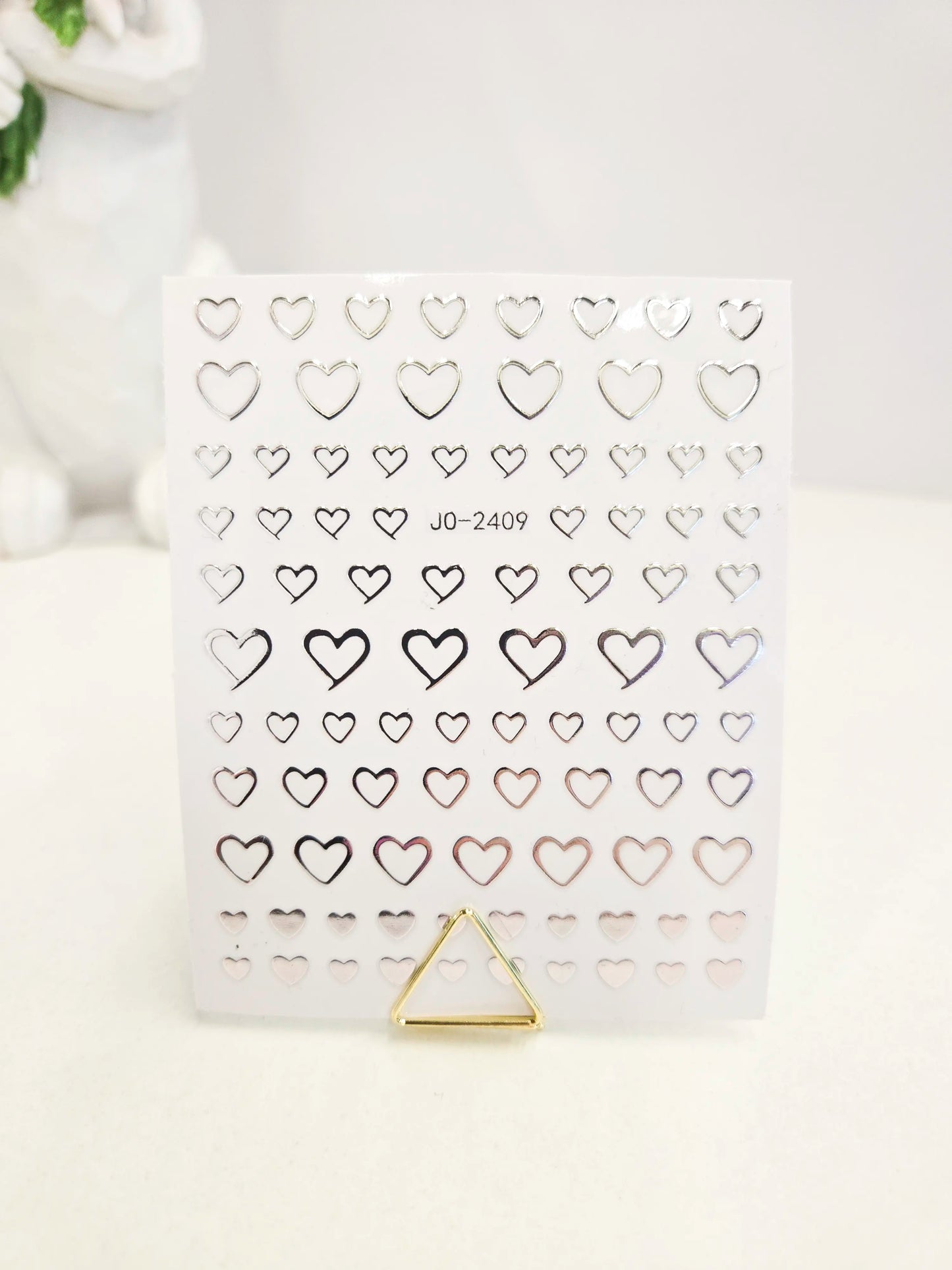 Naklejki na paznokcie Premium Nails – Small Silver Hearts – Nail Art Stickers