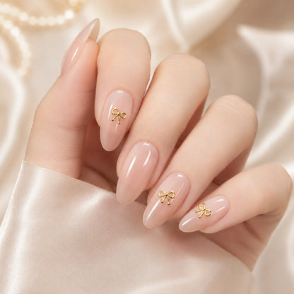 Złote metalowe kokardki 3D do zdobienia paznokci Premium Nails