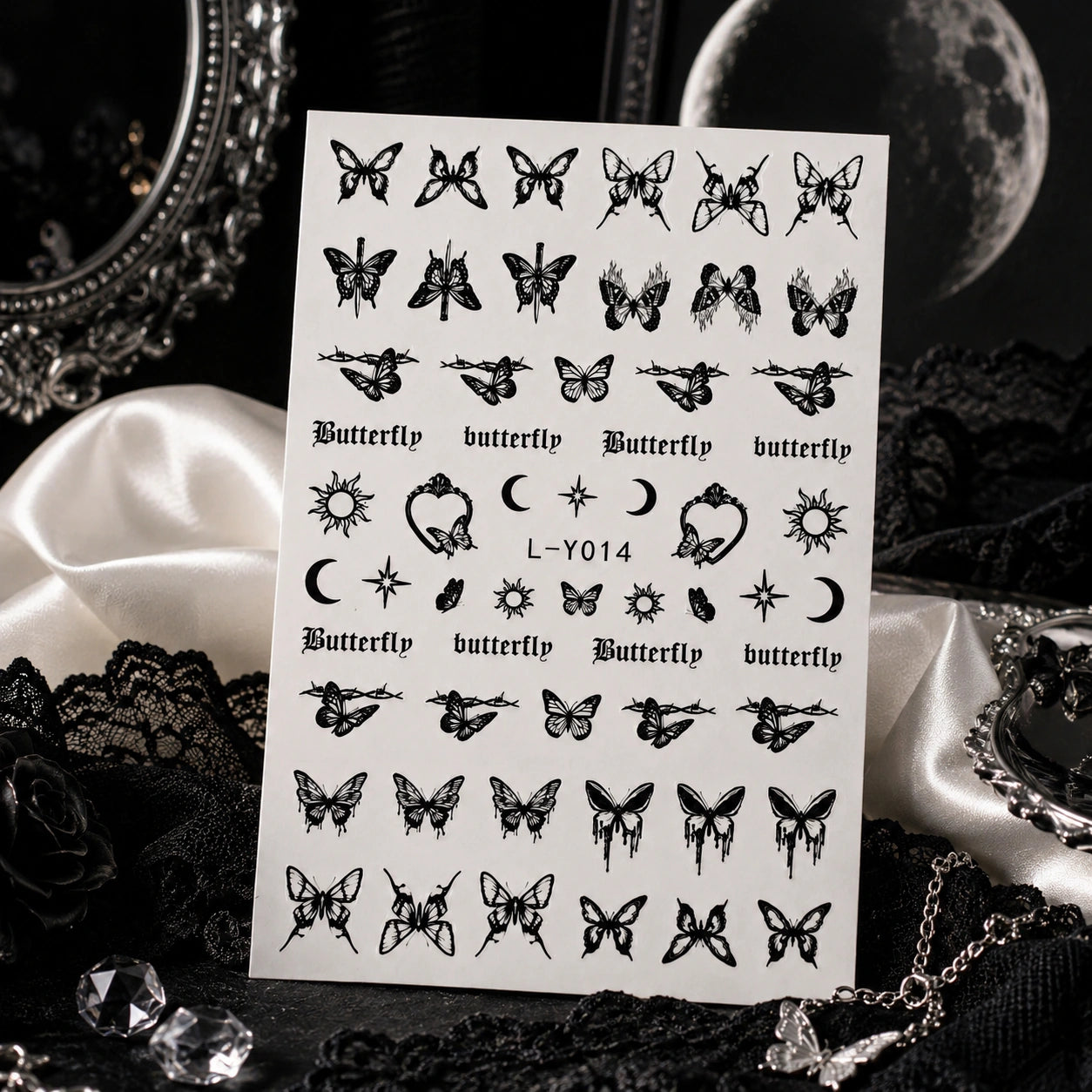 Naklejki na paznokcie Premium Nails – Black Butterflies – Nail Art Stickers