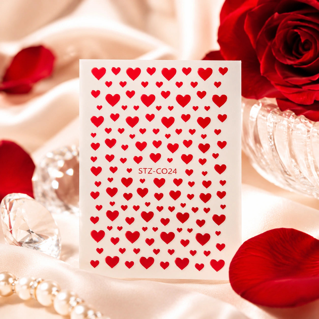 Naklejki na paznokcie Premium Nails – Small Red Hearts – Nail Art Stickers