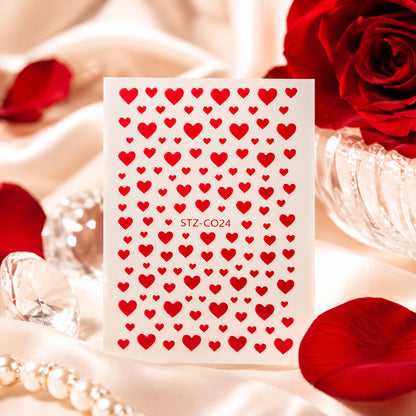 Naklejki na paznokcie Premium Nails – Small Red Hearts – Nail Art Stickers