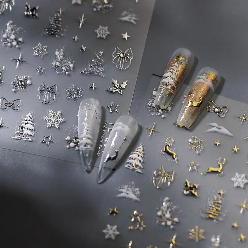 Crystal Winter 5D – świąteczne naklejki na paznokcie z kryształkami