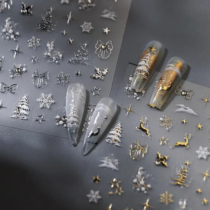 Crystal Winter 5D – świąteczne naklejki na paznokcie z kryształkami