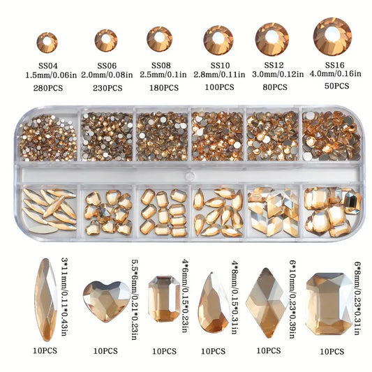 Crystal Color Wheel – Zestaw 12-komorowych cyrkonii 3D Szampan