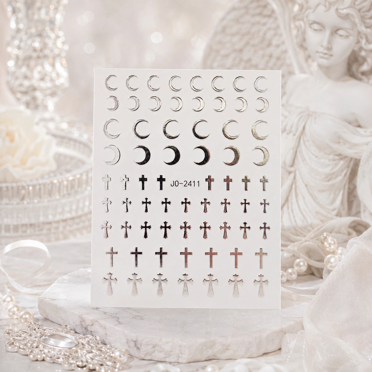 Naklejki na paznokcie Premium Nails – Small Silver Moon – Nail Art Stickers