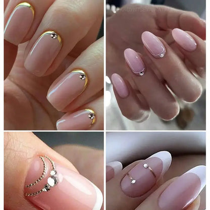 Golden Swirl 3D – złote i srebrne naklejki na paznokcie