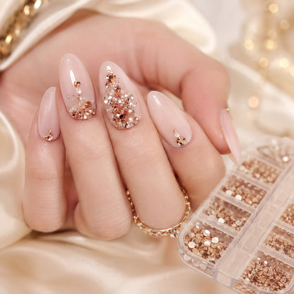 Cyrkonie do paznokci szampańskie – zestaw nail art mix | Premium Nails