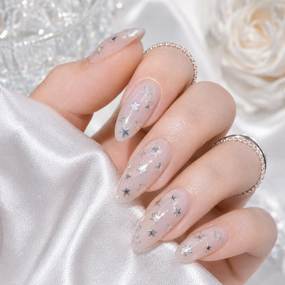 Naklejki na paznokcie Premium Nails – Small Silver Stars – Nail Art Stickers