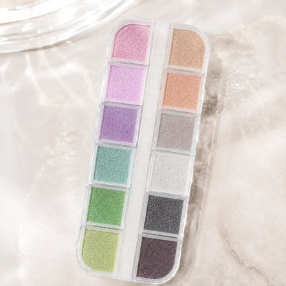 Zestaw pyłków perłowo-opalizujących do paznokci 12 kolorów Premium Nails