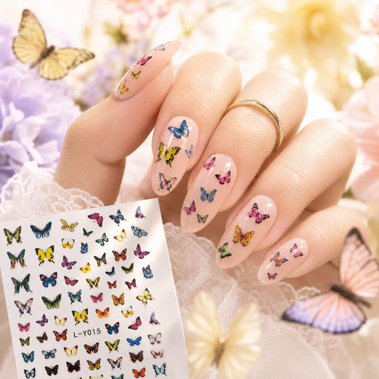 Naklejki na paznokcie Premium Nails – Colorful Butterflies – Nail Art Stickers