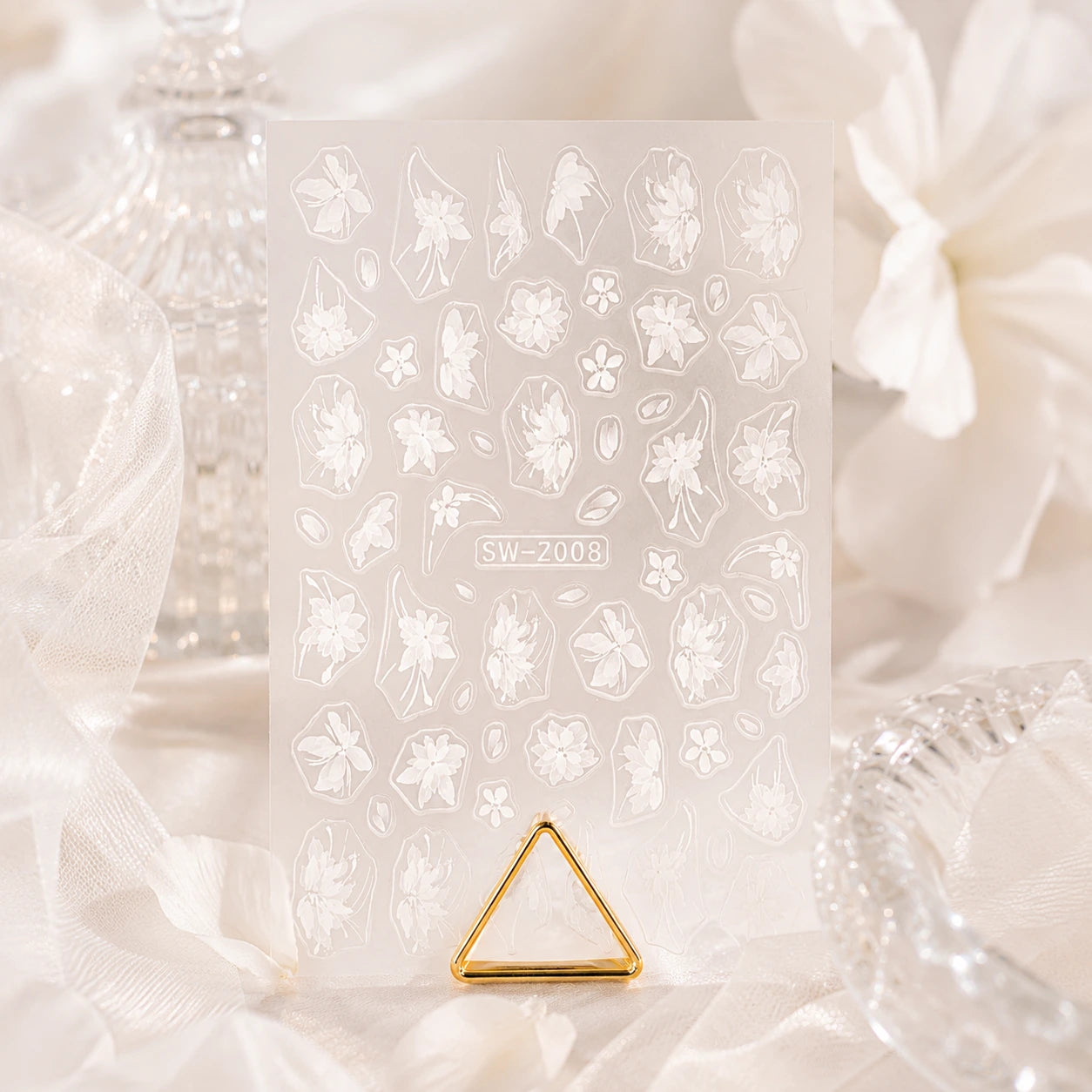 Naklejki na paznokcie Premium Nails – White Leaves – Nail Art Stickers