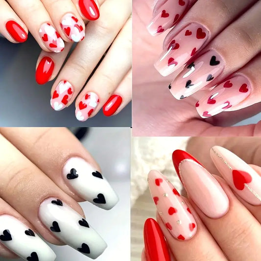 Heart Mix – naklejki na paznokcie z motywem serc (zestaw 3 arkuszy)