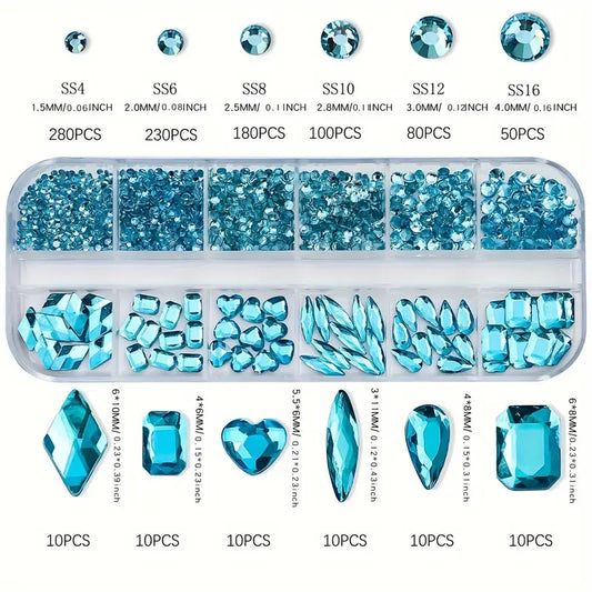 Crystal Color Wheel – Zestaw 12-komorowych cyrkonii 3D Jasny Niebieski
