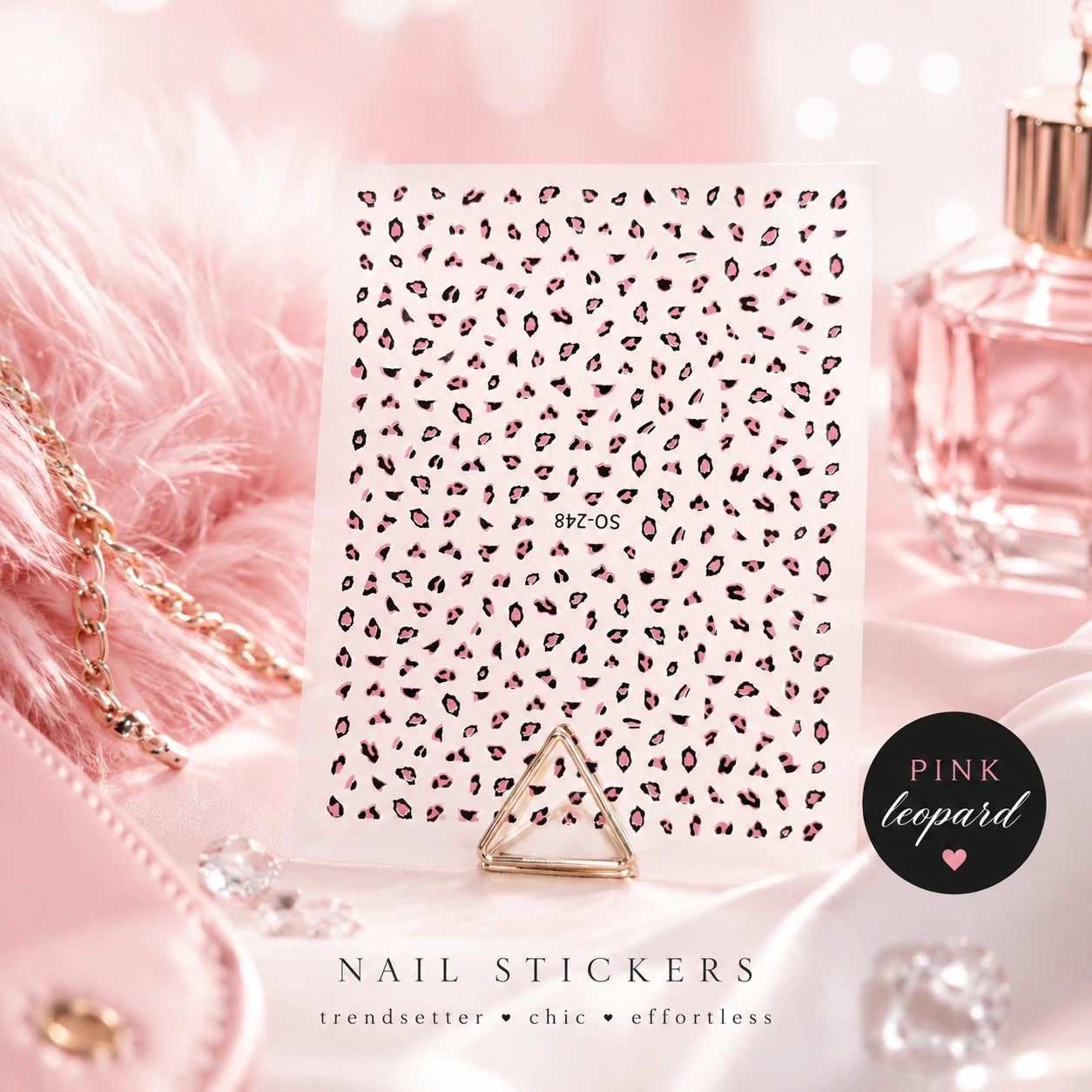 Naklejki na paznokcie Premium Nails – Pink Leopard Print – Nail Art Stickers