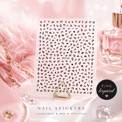 Naklejki na paznokcie Premium Nails – Pink Leopard Print – Nail Art Stickers