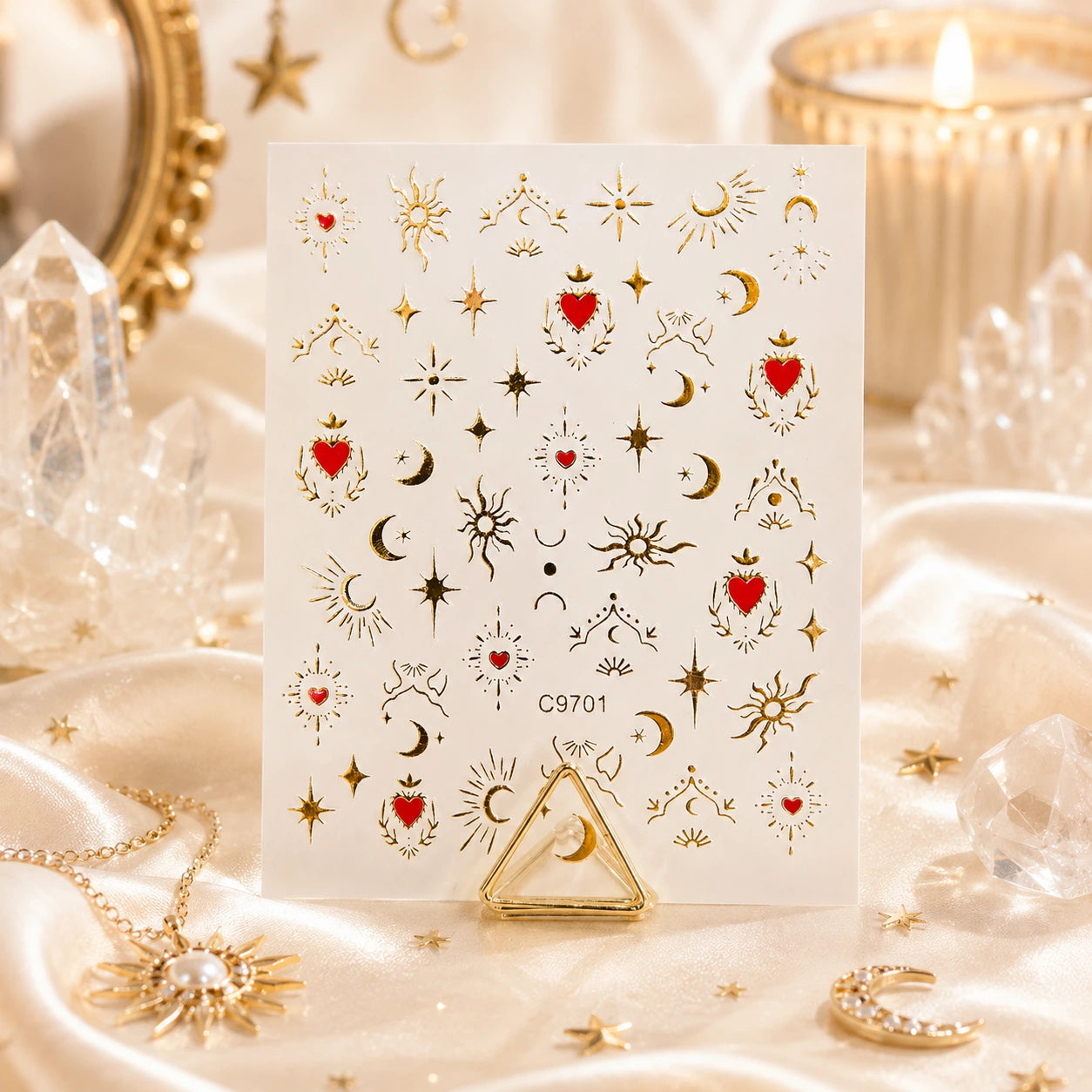 Naklejki na paznokcie Premium Nails – Gold Moons – Nail Art Stickers