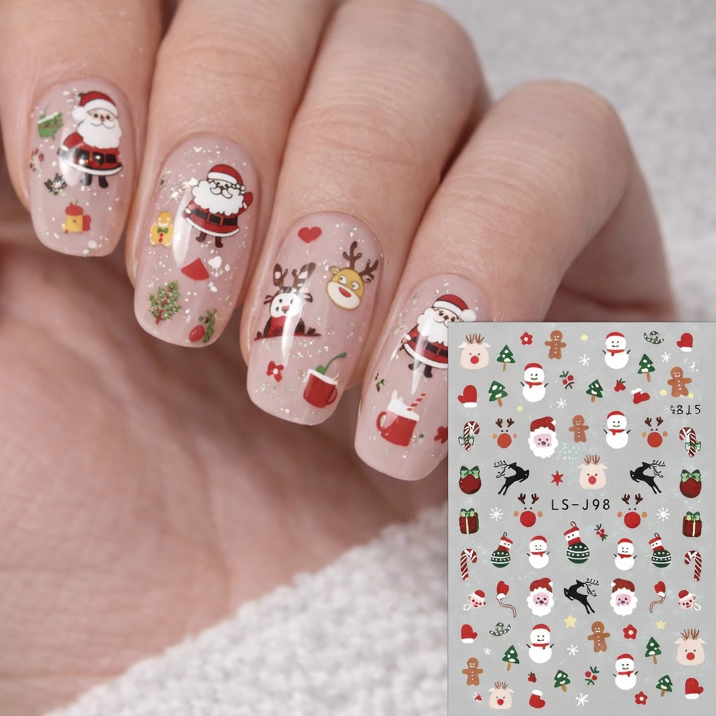 Holiday Cuties – świąteczne naklejki na paznokcie (zestaw 4 arkuszy)