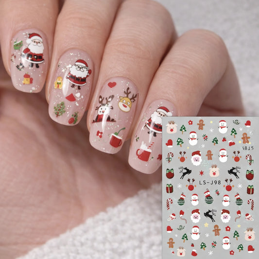 Holiday Cuties – świąteczne naklejki na paznokcie (zestaw 4 arkuszy)