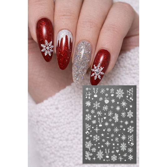 Winter Romance 3D – świąteczne naklejki na paznokcie (zestaw 4 arkuszy)