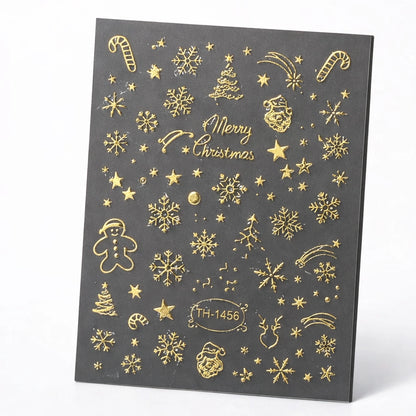 Golden Holiday Luxe – świąteczne naklejki na paznokcie (zestaw 2 arkuszy)