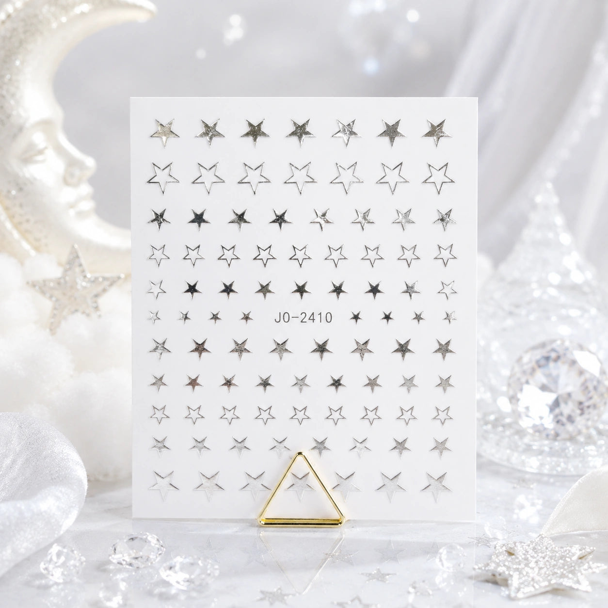 Naklejki na paznokcie Premium Nails – Small Silver Stars – Nail Art Stickers