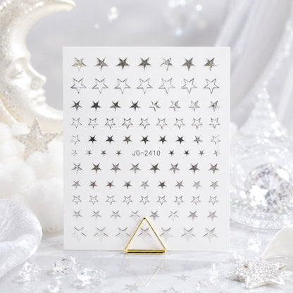 Naklejki na paznokcie Premium Nails – Small Silver Stars – Nail Art Stickers