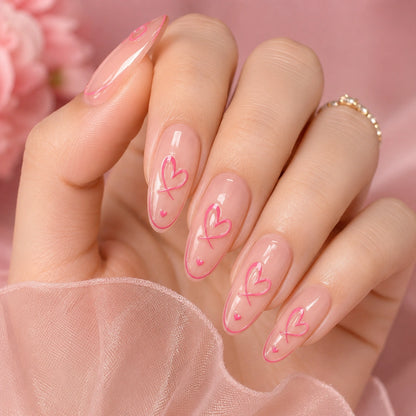 Naklejki na paznokcie Premium Nails – Large Pink Hearts – Nail Art Stickers