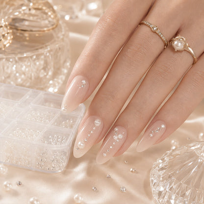 Cyrkonie do paznokci przezroczyste – zestaw mix rozmiarów | Premium Nails