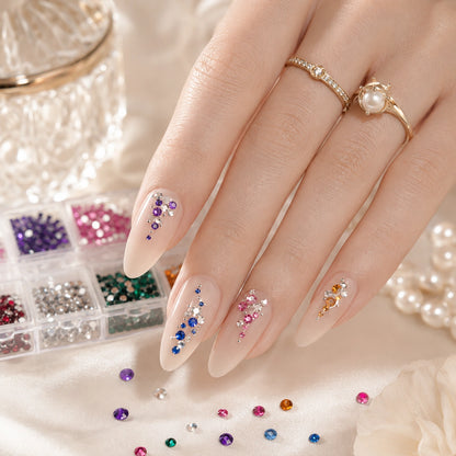 Cyrkonie do paznokci kolorowe – zestaw nail art mix | Premium Nails