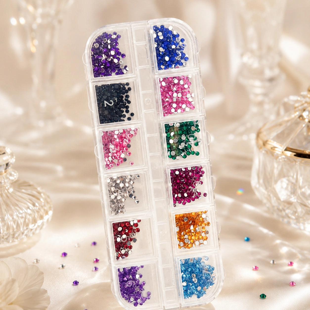 Cyrkonie do paznokci kolorowe – zestaw nail art mix | Premium Nails