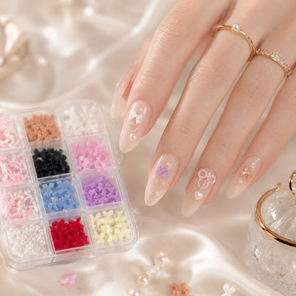 Zestaw zdobień do paznokci – kokardki, perły, mix kolorów | Premium Nails