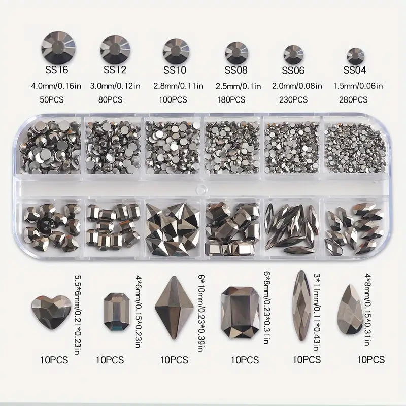 Crystal Color Wheel – Zestaw 12-komorowych cyrkonii 3D Mineral Metal