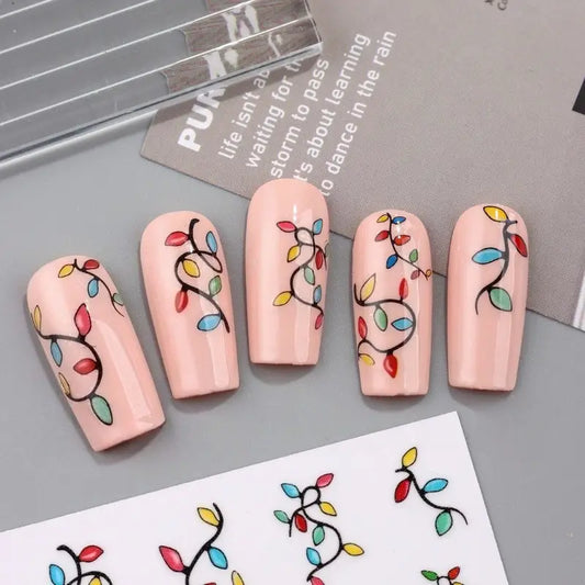 Glowing Lantern & Snowflake 5D – świecące zimowe naklejki na paznokcie w stylu Y2K