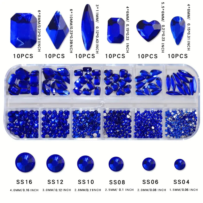 Crystal Color Wheel – Zestaw 12-komorowych cyrkonii 3D Szafirowy Niebieski