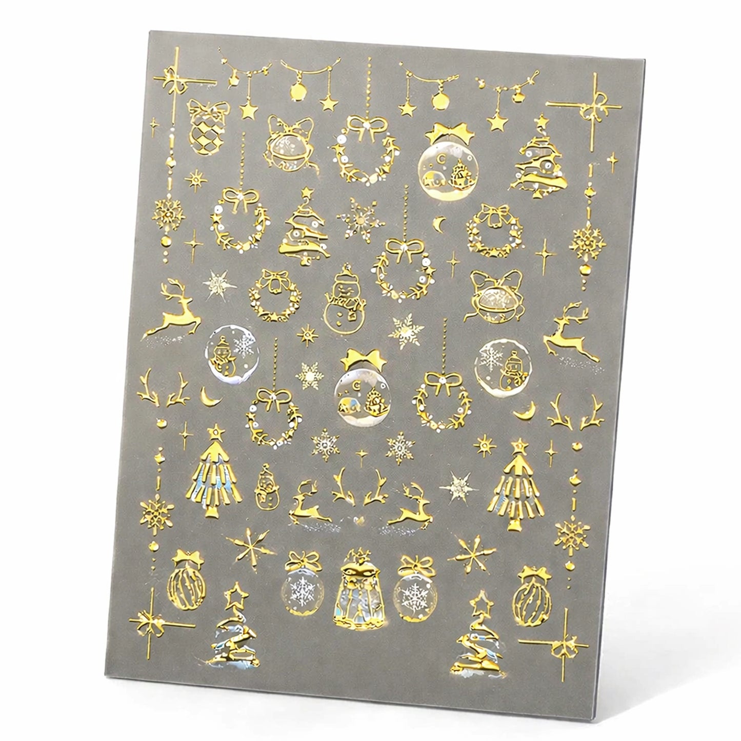 Golden Snowflake 3D – świąteczne złote naklejki na paznokcie