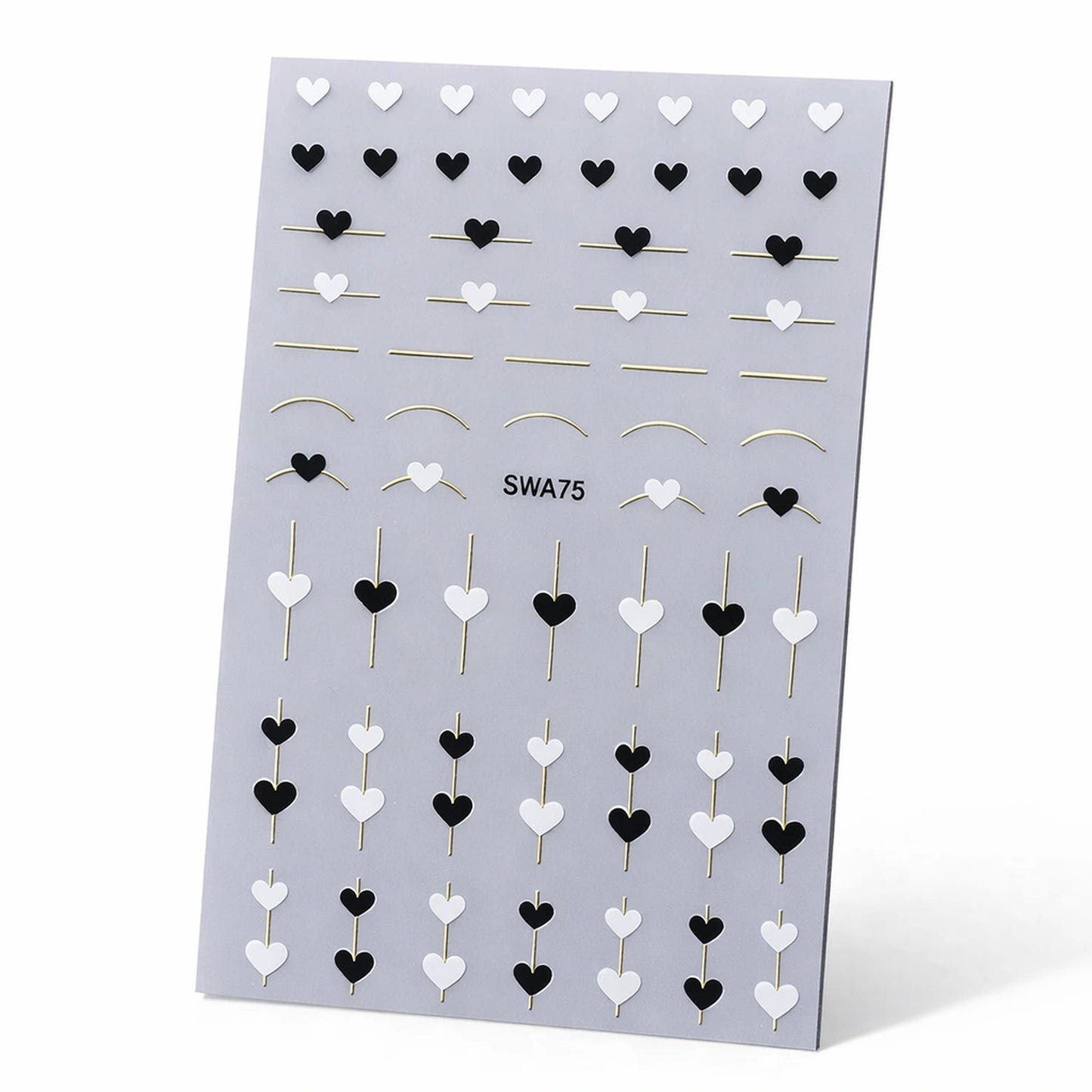 Gold Love Stripes – złote paski 3D do zdobień paznokci (zestaw 2 arkuszy)