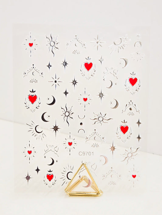 Naklejki na paznokcie Premium Nails – Silver Moons – Nail Art Stickers