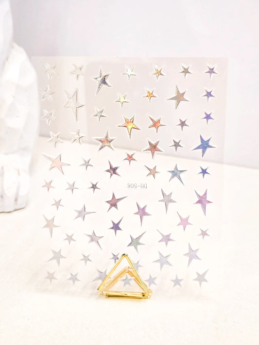 Naklejki na paznokcie Premium Nails – Large Holographic Stars – Nail Art Stickers