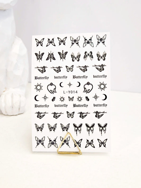 Naklejki na paznokcie Premium Nails – Black Butterflies – Nail Art Stickers