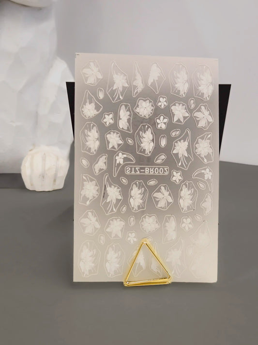 Naklejki na paznokcie Premium Nails – White Leaves – Nail Art Stickers