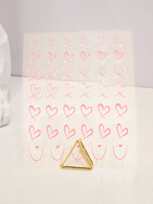 Naklejki na paznokcie Premium Nails – Large Pink Hearts – Nail Art Stickers