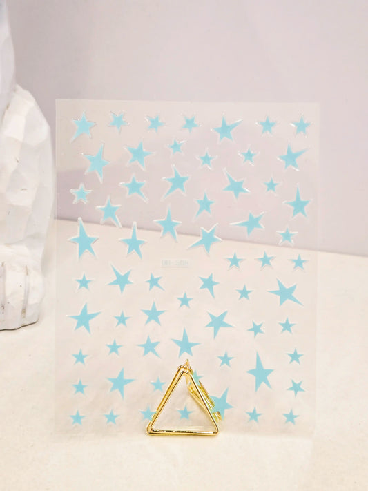 Naklejki na paznokcie Premium Nails – Large Blue Stars – Nail Art Stickers