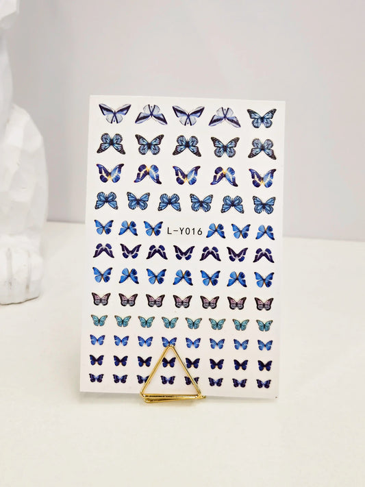 Naklejki na paznokcie Premium Nails – Blue Butterflies – Nail Art Stickers