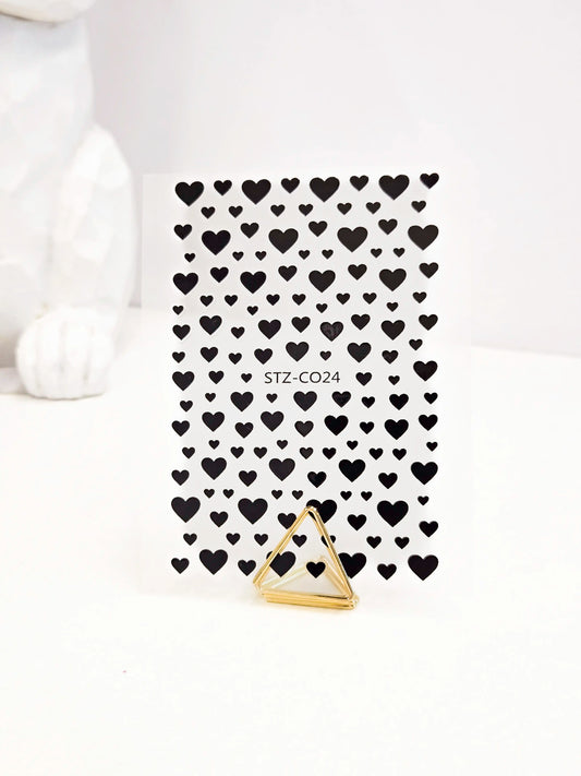 Naklejki na paznokcie Premium Nails – Small Black Hearts – Nail Art Stickers