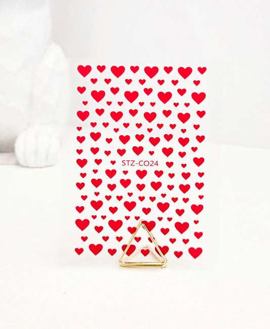 Naklejki na paznokcie Premium Nails – Small Red Hearts – Nail Art Stickers